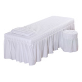 W Spa Mesa De Masaje Juego De Lino Cama Falda Funda De