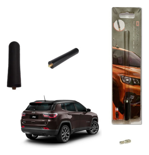 Mini Haste Antena Teto Em Metal 4cm Jeep Compass  2016  2017