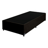 Base Box Solteiro Ultra Suede Preto 88x188