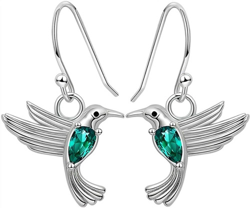 Aros Colibrí Pendientes Plata 925 Joya Mujer Regalo Joyas