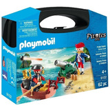 Playmobil 9102 Valija Pirata Y Soldado Con Bote Cañon Intek