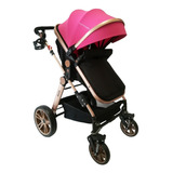 Coche De Paseo Happy Baby Alizze Rosa Con Chasis Color Dorado