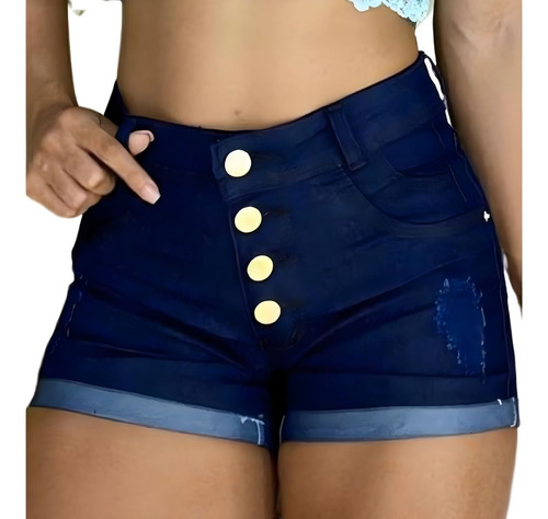 Short Jeans Feminino Destroyed Hot Pants Empina Bumbum