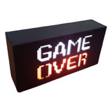 Luminária Gamer Geek De Mesa Game Over Com Led