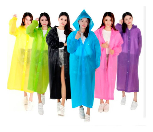 Capa Poncho Impermeable Con Capucha Para Adulto Lluvia