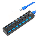 Hub Usb 3.0 Alta Velocidad 7 Puertos Multipuerto Switch Led