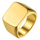 Anéis De Sinete Quadrados Gravados Personalizados Para Homen