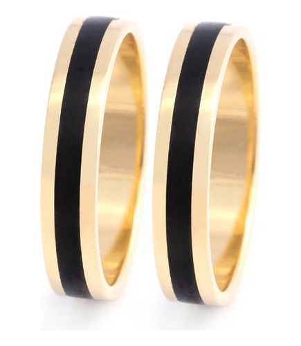 Alianzas Oro 18k Con Esmalte Compromiso Boda Anillo Boda Gta