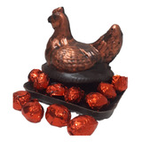 Regalo De Chocolate Gallina Artesanal Sin T.a.c.c. 500g