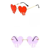 . 2x Gafas De Forma De Corazón Goteando Gafas De Fiesta Con