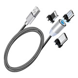 Cable Magnetico Carga Rapida 3en1 Tipo C Micro Usb Lighting