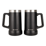 Tarro Cervecero Vaso Termico Tazas Para Cafe 730 Ml 2 Piezas Color Negro