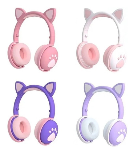 Lindos Auriculares Patitas De Gato Inalambricos Rgb Bt 5.0