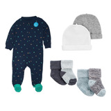 Combo 1 Mameluco Niño 2 Gorros 4 Pares Calcetín Bebé Carters