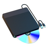 Unidad De Cd/dvd Externa Portátil, Usb 3.0 Typec Sloti...