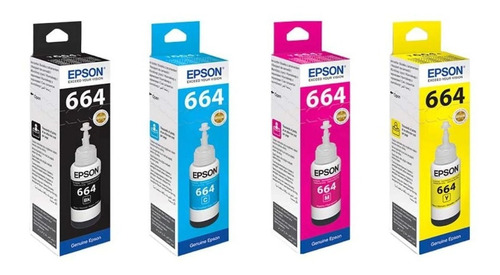 Pack Original De Botellas De Tinta Epson T664 (4 Colores)