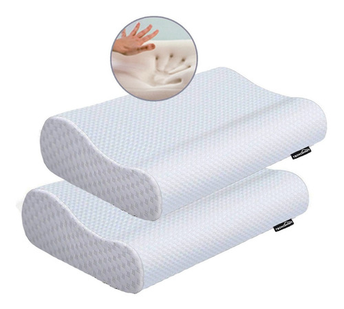 Almohada Memory Foam Ortopédica Cervical - Set X 2 Unidades 