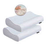 Almohada Memory Foam Ortopédica Cervical - Set X 2 Unidades 