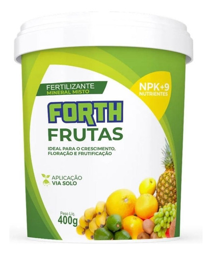 Fertilizante Adubo Mineral Misto Forth Frutas Npk+9 Nutrientes 400g