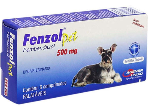 Vermifugo Fenzol Pet 500mg- Agener C/ 6 Comprimidos