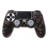 Forro Silicona Protector Control Ps4 + 2 Grips Negro