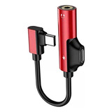 6 Tipo De Conector Divisor Usb-c Audio Auxiliar Para Rojo