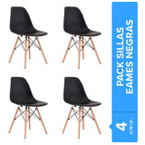 Silla De Comedor Eames Lumax Color Negro, 4 Unidades