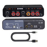 Tarjeta De Sonido Con Interfaz De Audio Usb Teyun Q-26 Con G