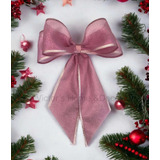 10 Laços Rosa Para Arvore De Natal/ Laço Grande Natalino  