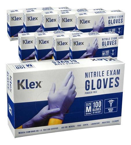 Klex Guantes De Nitrilo De Grado Medico X10 Piezas
