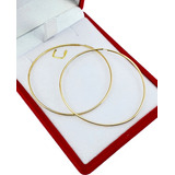 Par Aros Oro 18k Argollas Cubanos Lisos Mediano 1,6grs 44mm