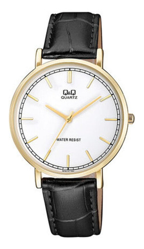 Reloj Analogo Qyq Quartz Hombre Pulso Cuero Resistente Agua