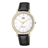 Reloj Analogo Qyq Quartz Hombre Pulso Cuero Resistente Agua