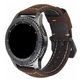 Correa De 22mm Para Galaxy Watch De Piel Genuina Premium D13 Color Marrón Oscuro