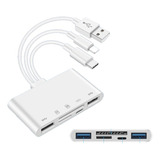 Adaptador 5 Em 1 Para iPhone Android Pc Usb 3.0 Cartao Sd Tf