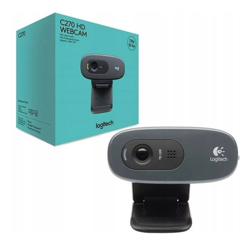 Webcam Logitech C270 Usb 720p Hd 30fps Com Microfone