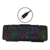 Teclado Gamer Led Retroiluminado Rgb Fijo Usb 2.0 Aluminio 