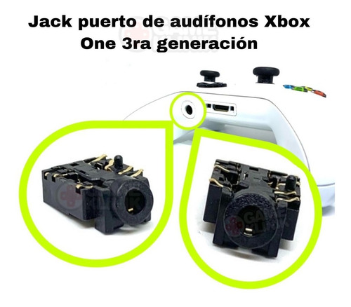 Puerto Conector Auricular Jack Para Control Xbox One 3ra Gen