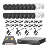 Kit Video Vigilancia 16 Cámaras 1080p Dahua Cctv 2 Tb Baluns