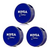 Kit 3 Unidades De Creme Nivea Men Latinha Azul - 150 Ml