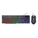 Kit Tipo Gaming De Teclado Y Mouse Con Luz Led Green Leaf