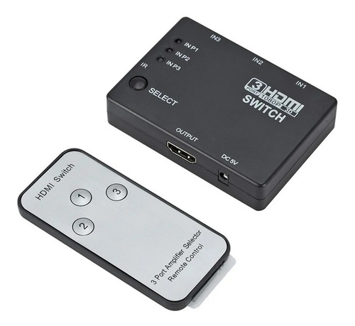 Switch Hdmi Selector 3x1 Full Hd 1080p + Control