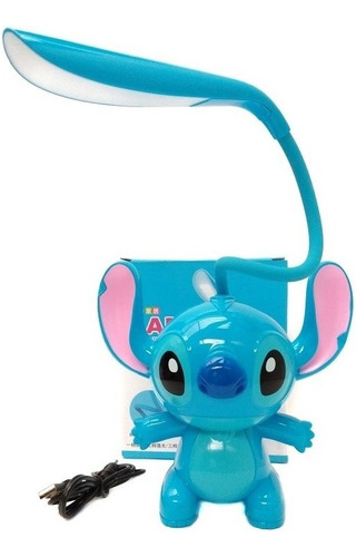 Lámpara De Disney Stitch Azul De Mesa Infantil Azul