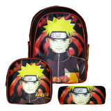 Kit Mochila Infantil De Costas Naruto Shippuden G Resistente