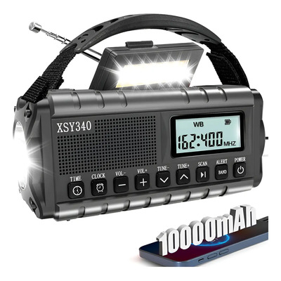 Lzr Radio Meteorológica Am/fm Crank Radio Con Linterna Sos