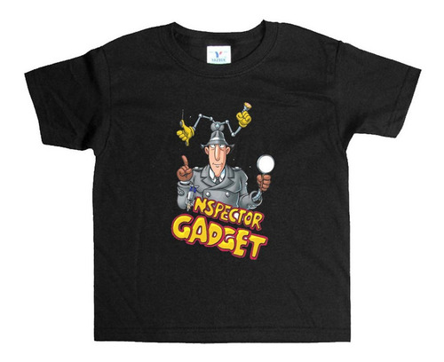 Remera Negra Niños Inspector Gadget R92