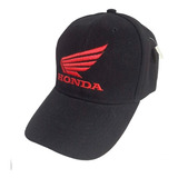 Gorra Honda Bordada Premium Gabardina Negra