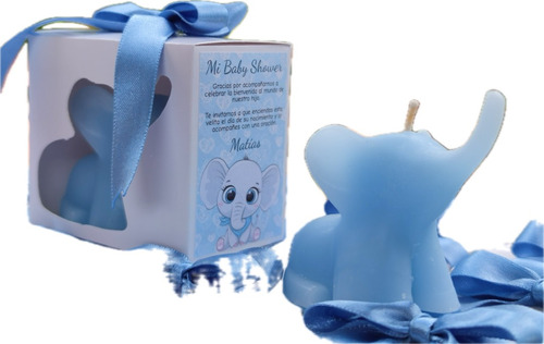 Recordatorio Baby Shower/bautizo Vela En  Caja