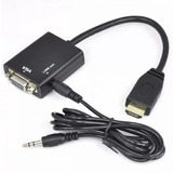 Cabo Adaptador Hdmi M X Vga F Com Cabo De Audio P2 Oem