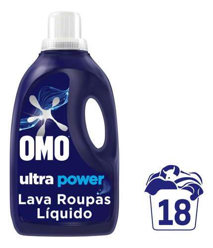 Lava-roupas Liquido Omo Ultrapower 1,8litros Remoção Manhas